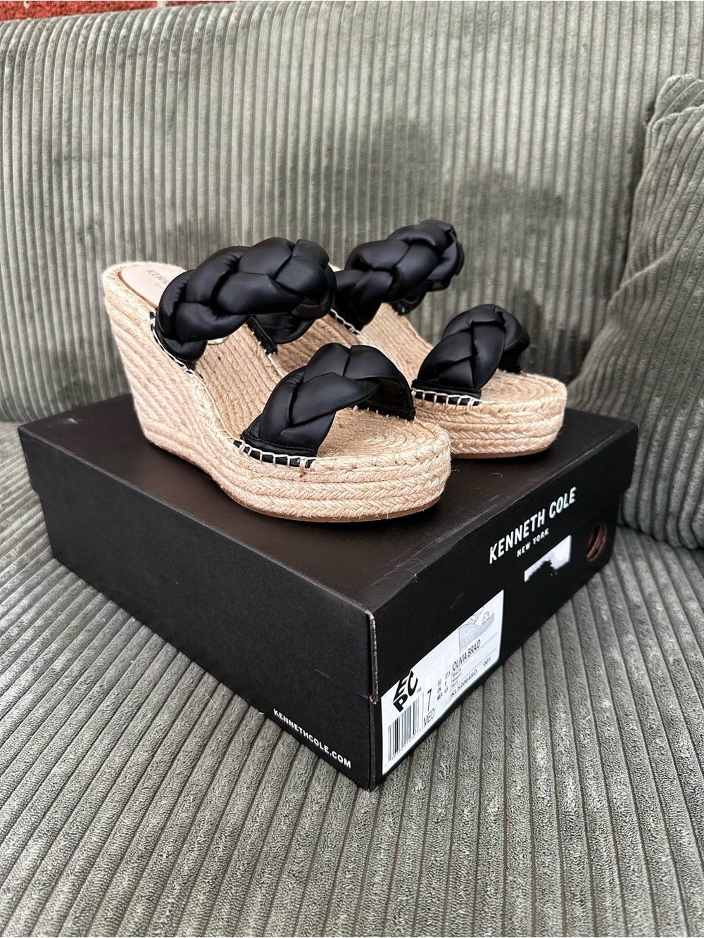 Kenneth Cole Olivia Braid Wedge Sandals (Women’s 7)